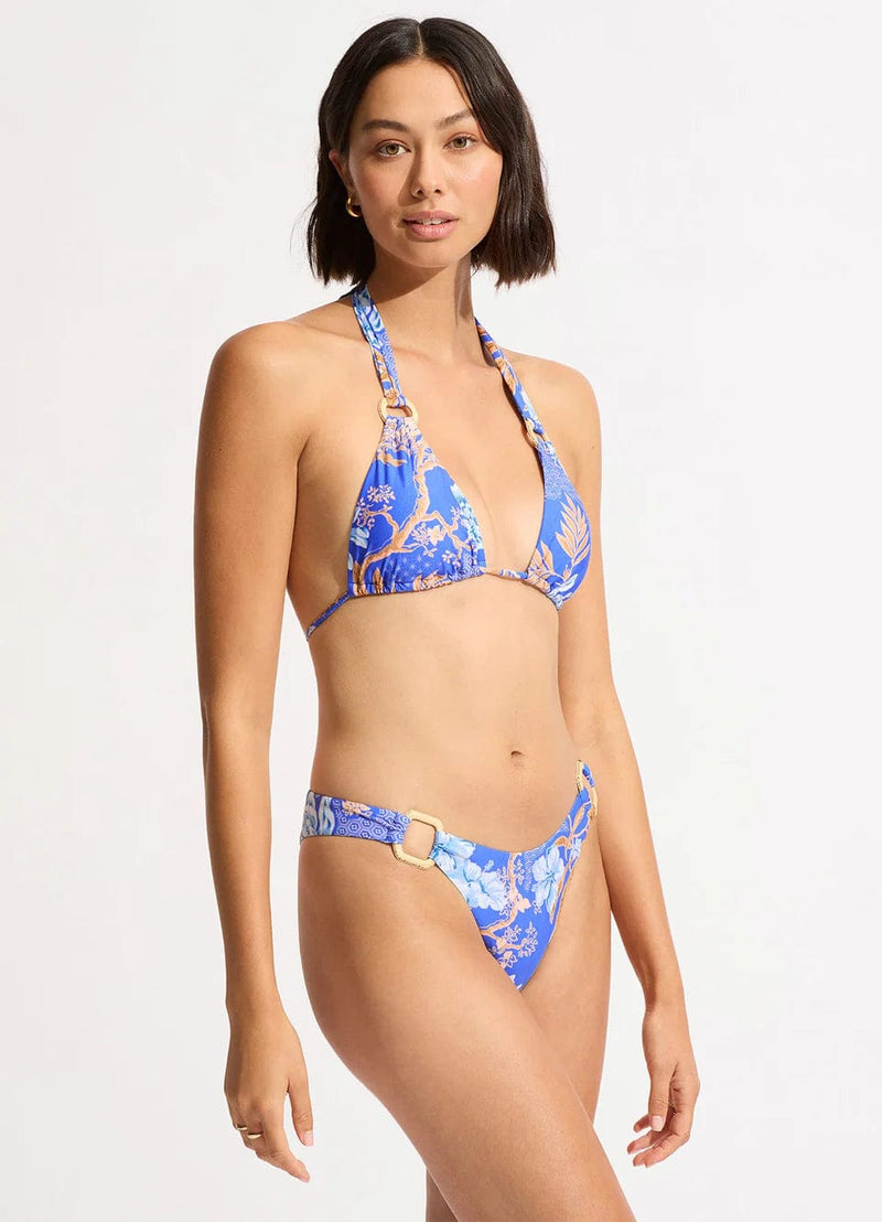 Eden Ring Side Rio Pant - Azure - Seafolly - Splash Swimwear  - bikini bottoms, Jul23, Seafolly, Womens, womens swim - Splash Swimwear 