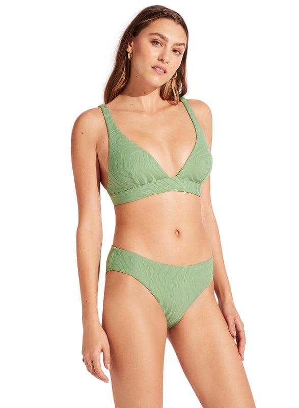 Second Wave Retro Pant - Palm Green - Seafolly - Splash Swimwear  - April23, bikini bottoms, Seafolly, Womens, womens swim - Splash Swimwear 