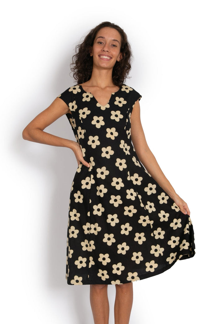 Gracie Dress - Floral Black - OM Designs - Splash Swimwear  - dresses, June23, OM Designs, women clothing - Splash Swimwear 