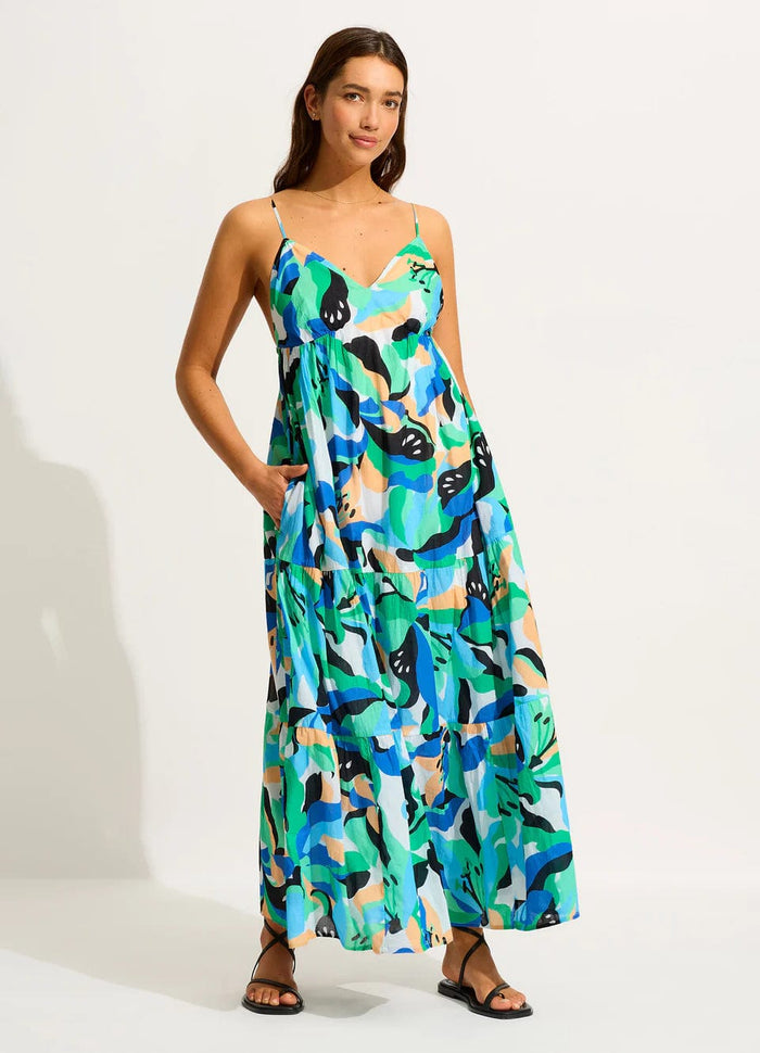 Rio Tiered Midi Dress - Jade - Seafolly - Splash Swimwear  - Dresses, May24, midi dress, seafolly, Womens - Splash Swimwear 