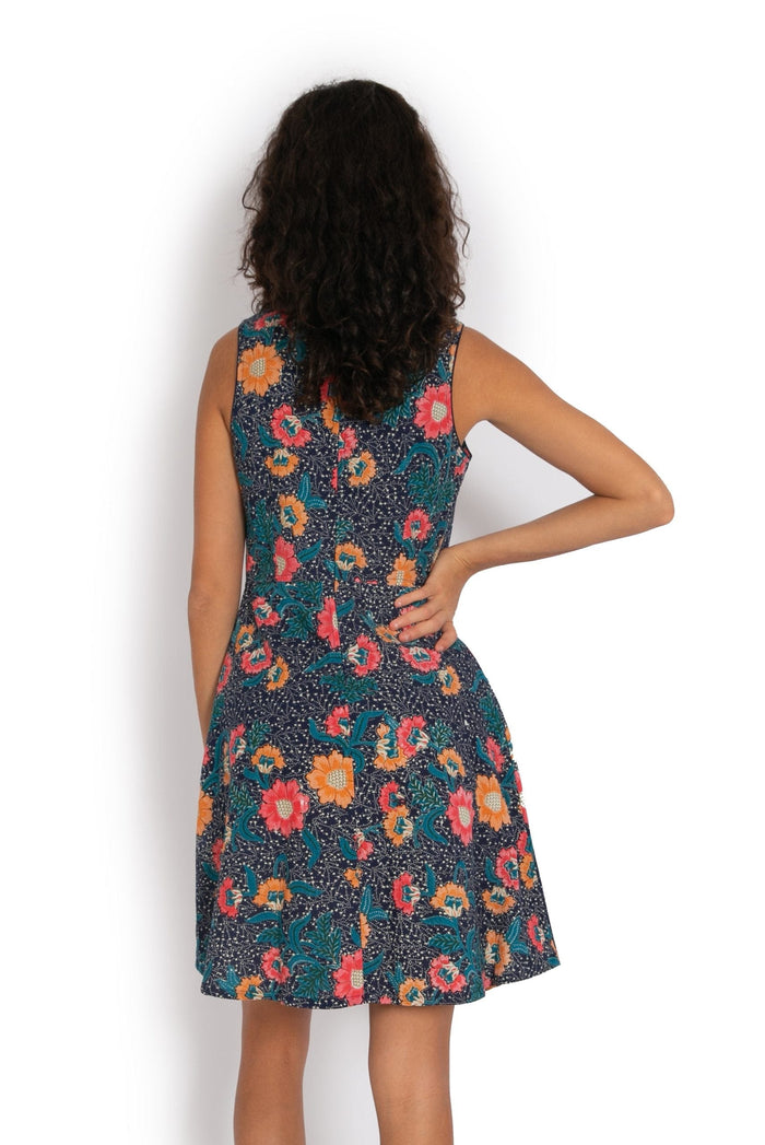 Lisa Dress - Navy Tropics - OM Designs - Splash Swimwear  - Dresses, June23, OM Designs - Splash Swimwear 