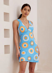 Deep V Neck Dress - Cosmic Sun - WITS The Label - Splash Swimwear  - Dresses, May24, wits the label, Womens, womens clothing - Splash Swimwear 