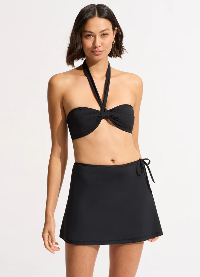 Collective A-Line Skirt - Black - Seafolly - Splash Swimwear  - Aug23, Bikini Bottom, new arrivals, new swim, Sarongs, Seafolly, women swimwear - Splash Swimwear 