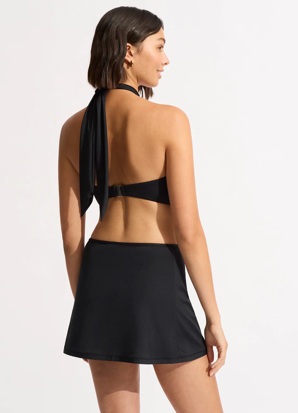 Collective A-Line Skirt - Black - Seafolly - Splash Swimwear  - Aug23, bikini bottoms, Sarongs, Seafolly, skirts, Womens, womens swim - Splash Swimwear 