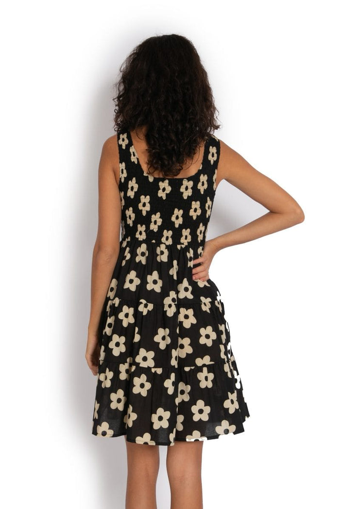 Short Puri Dress - Floral Black* - OM Designs - Splash Swimwear  - Dresses, June23, new arrivals, new womens, OM Designs, women clothing - Splash Swimwear 