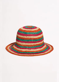 Stripe Woven Hat - Multi - Seafolly - Splash Swimwear  - accessories, hats, new accessories, new arrivals, Seafolly, Sept23 - Splash Swimwear 