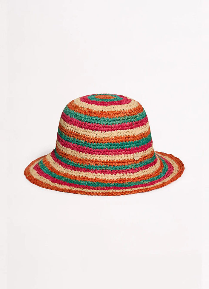 Stripe Woven Hat - Multi - Seafolly - Splash Swimwear  - accessories, hats, new accessories, new arrivals, Seafolly, Sept23 - Splash Swimwear 