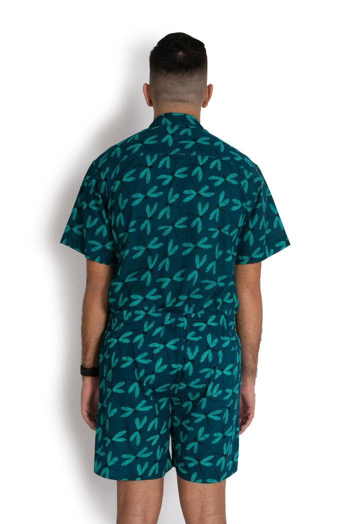 Men's Cotton Shorts - Dragonfly Blue* - OM Designs - Splash Swimwear  - June23, mens, mens clothing', mens shorts, new clothing, new mens, OM Designs - Splash Swimwear 
