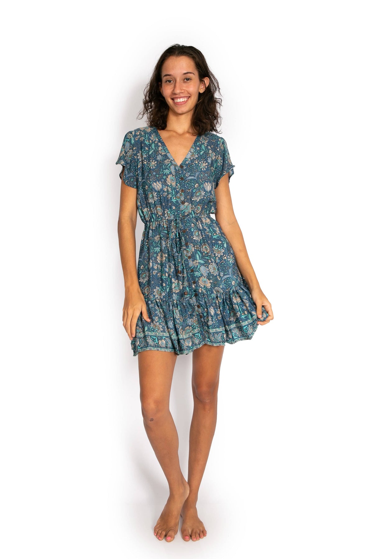 New Laure Dress - Blue Meadow* - OM Designs - Splash Swimwear  - dresses, May23, OM Designs, Womens, womens clothing - Splash Swimwear 