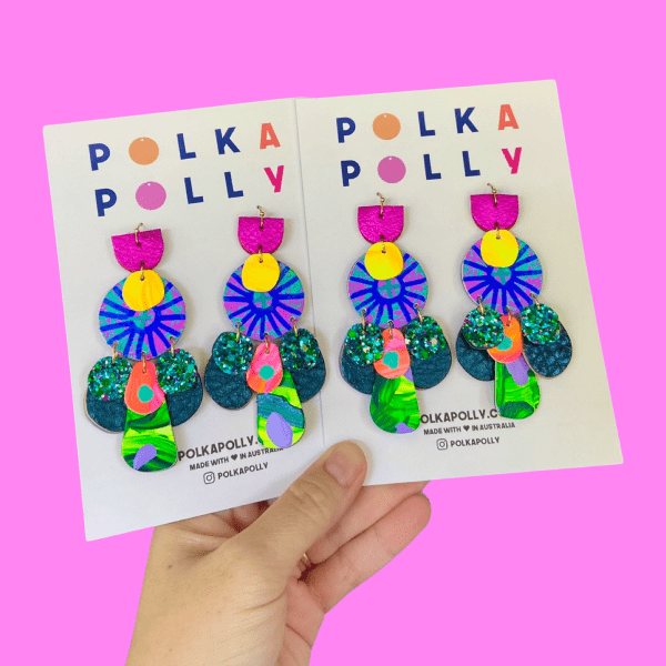 Polka Polly Goddess Iridiana - Polka Polly - Splash Swimwear  - Apr24, earrings, polka polly, Womens - Splash Swimwear 