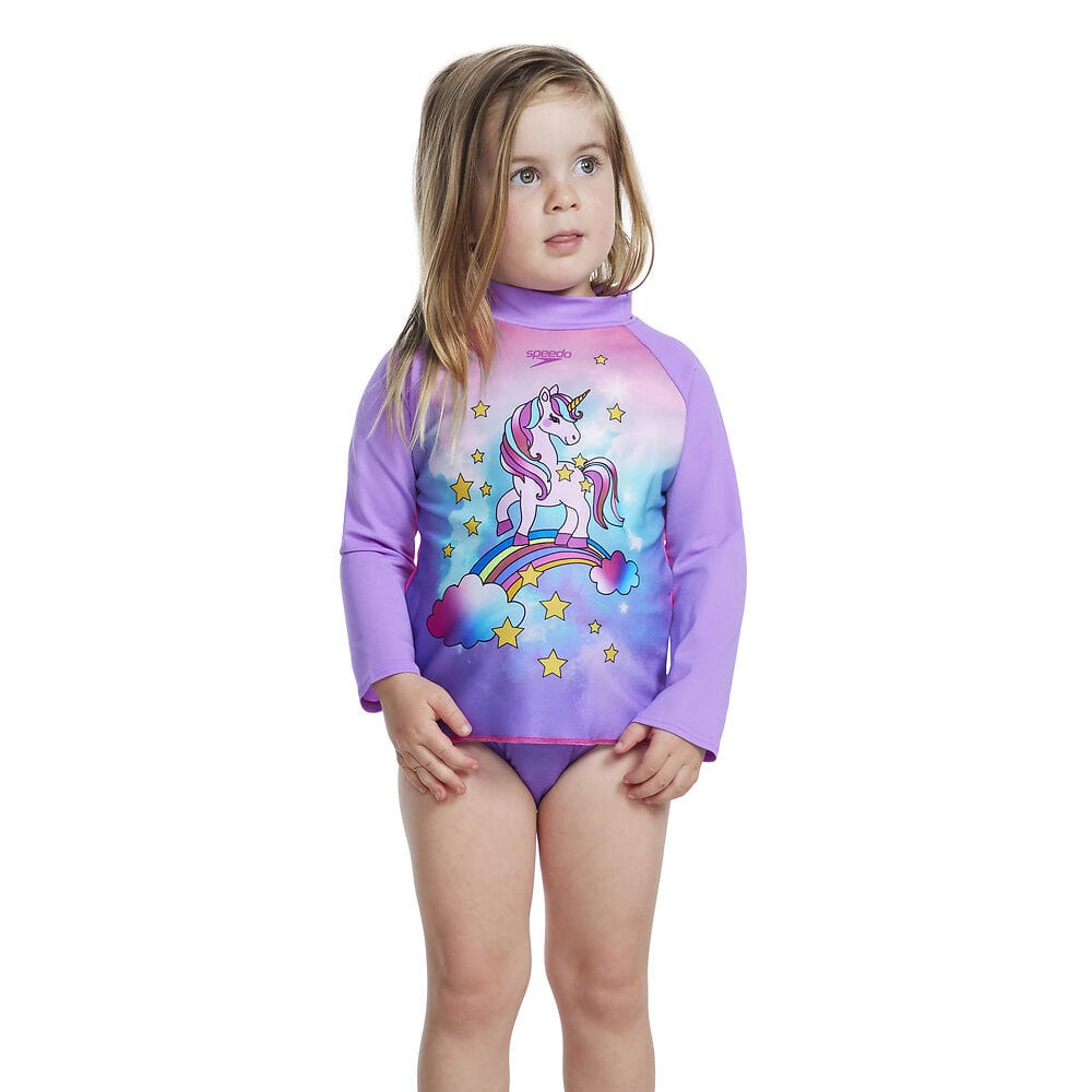 Toddler Girls Digital Printed Long Sleeve Rashtop - Speedo - Splash Swimwear  - Dec 23, girls, girls 00-7, Girls swimwear, kids, Kids Swimwear, speedo, Womens - Splash Swimwear 