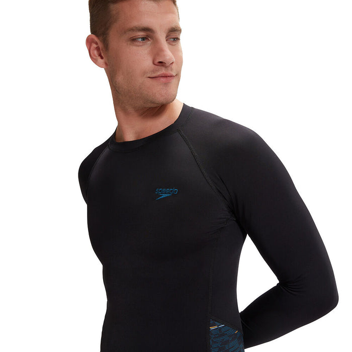 Mens Eco End+ Splice Rash Top - Speedo - Splash Swimwear  - Dec 23, mens, mens rashies, mens swim, speedo mens - Splash Swimwear 