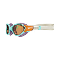 Biofuse 2.0 Women's Goggle - Marine Blue/Pumpkin Spice/Pale Tan - Speedo - Splash Swimwear  - accessories, adults goggles, goggles, Jan24, speedo, speedo accessories, Speedo Womens, swim accessories - Splash Swimwear 