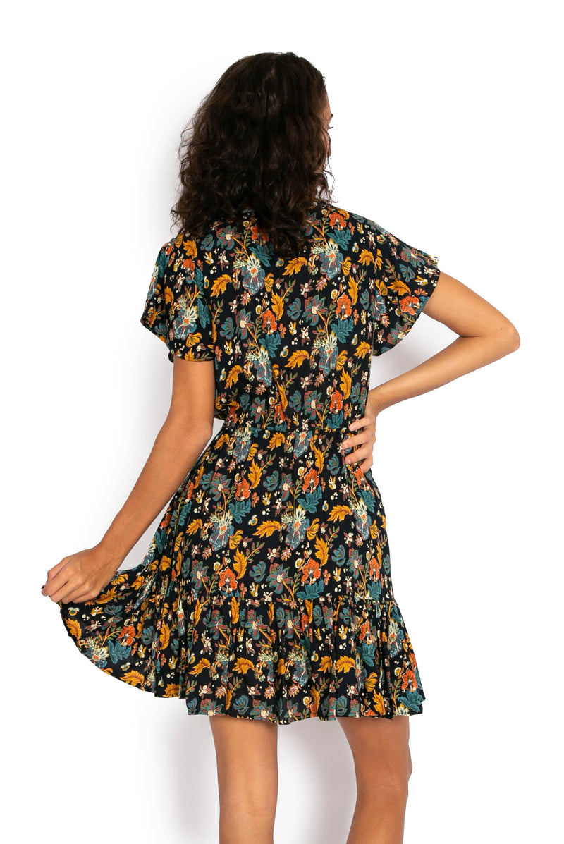 New Laure Dress - Navy Flowers* - OM Designs - Splash Swimwear  - dresses, May23, OM Designs, Womens, womens clothing - Splash Swimwear 