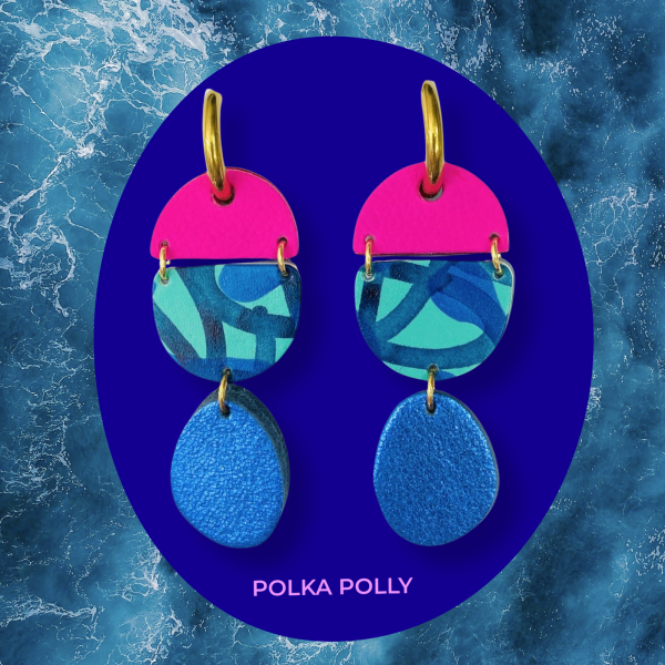 Polka Polly Water Drops - Polka Polly - Splash Swimwear  - Apr24, earrings, polka polly - Splash Swimwear 