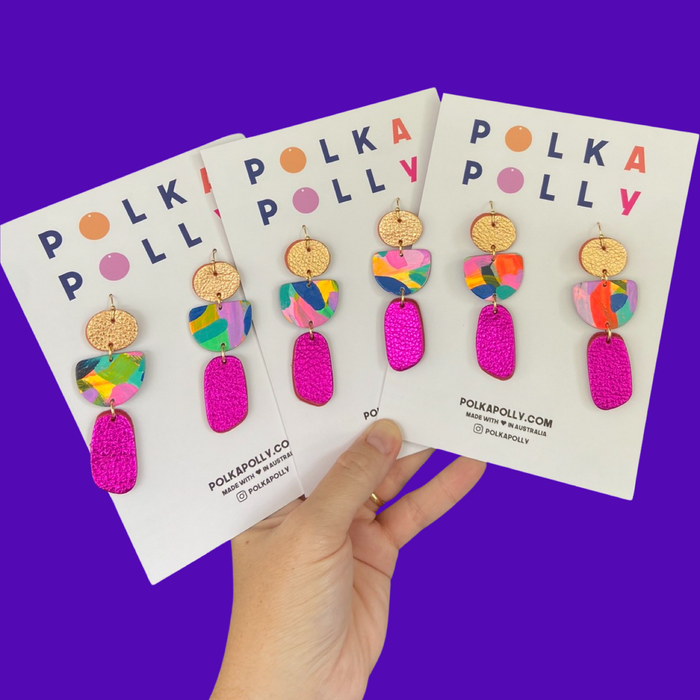 Polka Polly Good Times Flourish - Polka Polly - Splash Swimwear  - Apr24, earrings, polka polly - Splash Swimwear 