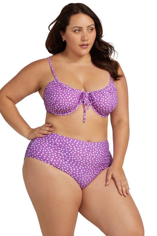 A'pois Mondrain Reversible Swim Pant - Purple - Artesands - Splash Swimwear  - artesands, bikini bottoms, June23, plus size, womens swim, womens swimwear - Splash Swimwear 