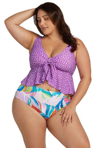 A'pois Chagall Bikini Top - Purple* - Artesands - Splash Swimwear  - artesands, Bikini Tops, June23, new arrivals, new swim, plus size, womens swim, womens swimwear - Splash Swimwear 