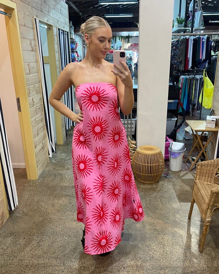 Pink/ Red Sun Maxi Dress - By Frankie - Splash Swimwear  - By Frankie, Dresses, Jan24, new arrivals, new clothing, new women - Splash Swimwear 