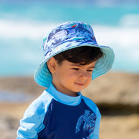 Boys Vintage Surf Sunhat - Vintage Blue - Salty Ink - Splash Swimwear  - boys, boys 00-7, boys hat, kids, salty ink - Splash Swimwear 