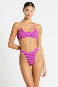 Christy Brief - Cerise Stripe - Bond Eye - Splash Swimwear  - Bikini Bottom, bound, new arrivals, new swim, Nov 23, women swimwear - Splash Swimwear 