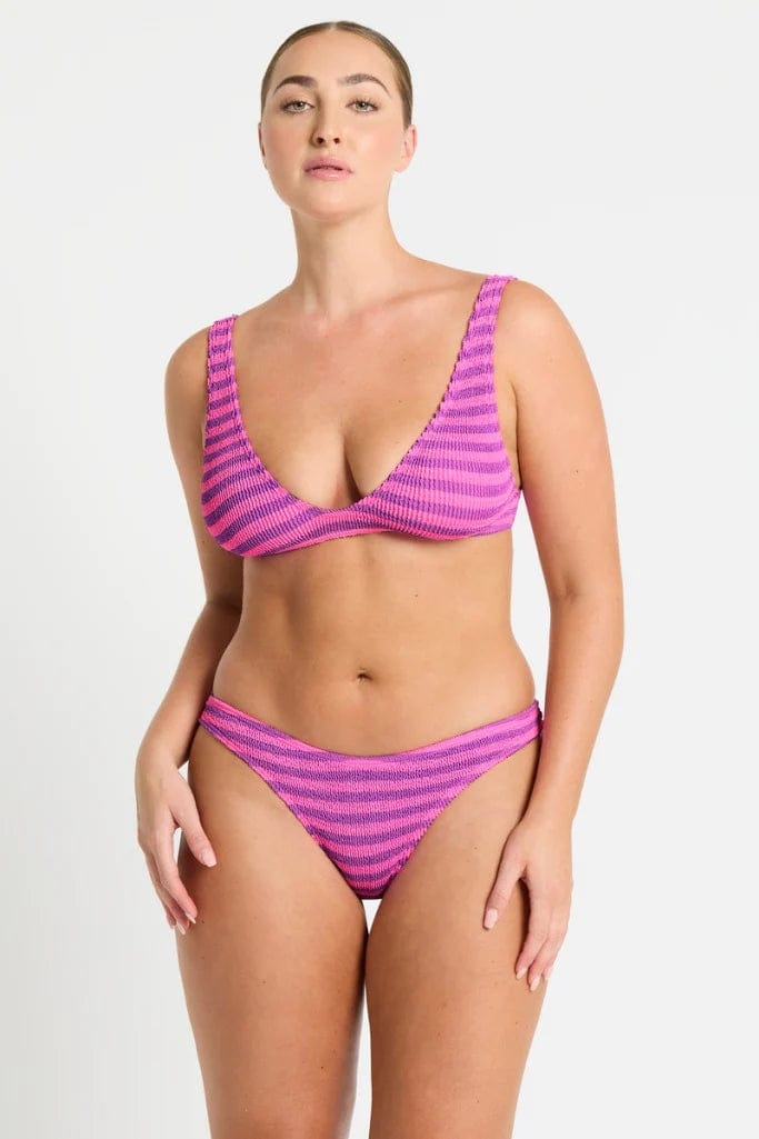 Scout Crop - Cerise Stripe - Bond Eye - Splash Swimwear  - Bikini Tops, bound, Nov 23, Womens, womens swim - Splash Swimwear 