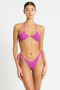 Sofie Tri - Cerise Stripe - Bond Eye - Splash Swimwear  - Bikini Top, bound, new arrivals, new swim, Nov 23, women swimwear - Splash Swimwear 