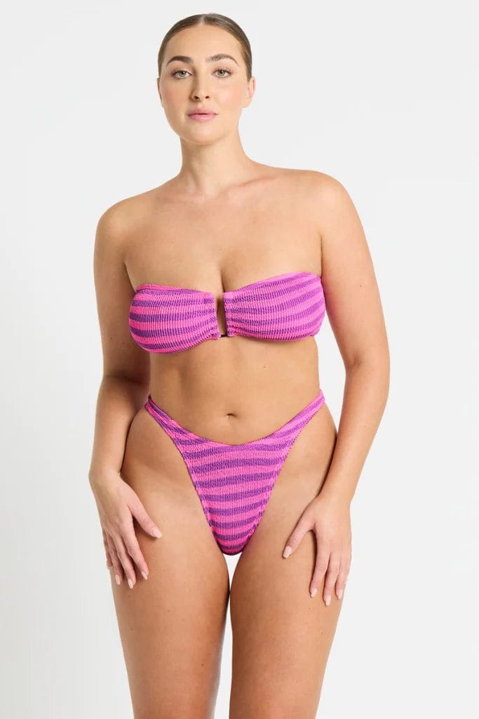 Blake Bandeau - Cerise Stripe - Bond Eye - Splash Swimwear  - Bikini Tops, bound, Nov 23, Womens, womens swim - Splash Swimwear 