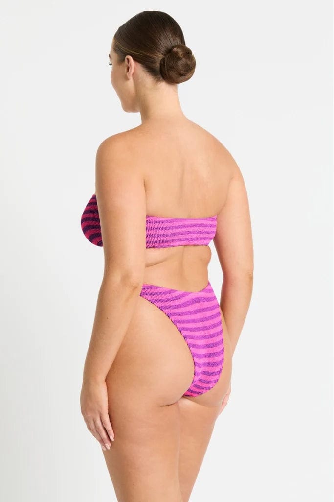 Blake Bandeau - Cerise Stripe - Bond Eye - Splash Swimwear  - Bikini Top, bound, new arrivals, new swim, Nov 23, women swimwear - Splash Swimwear 