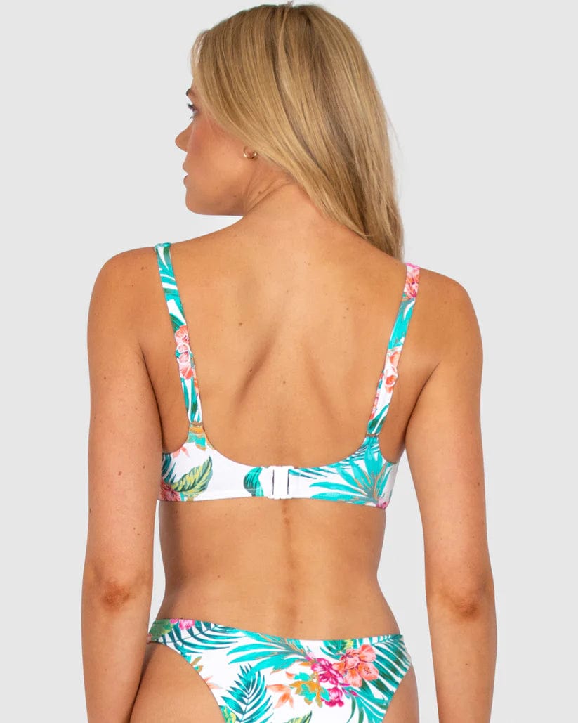 Bermuda Longline Tie Bra - White - Baku - Splash Swimwear  - Baku, Bikini Tops, June23, Womens, womens swim - Splash Swimwear 