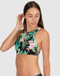 Bermuda High Neck Top - Black - Baku - Splash Swimwear  - Baku, Bikini Tops, June23, Womens, womens swim - Splash Swimwear 