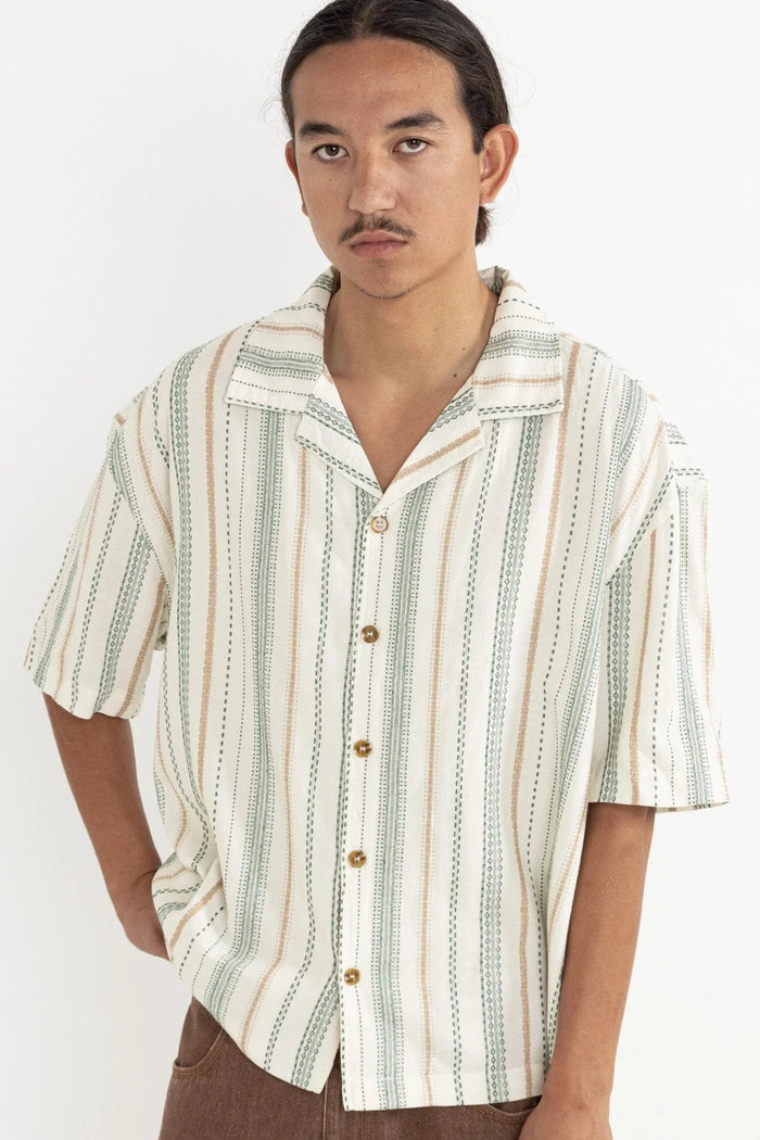 Relaxed Stripe SS Shirt - Olive