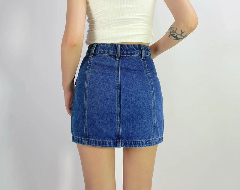 Denim Cargo Skirt