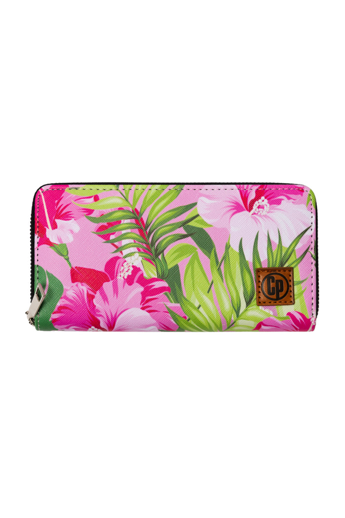 Womens Wallet w/ Key Tag - Pink Hibiscus - Collectapic - Splash Swimwear  - Collectapic, Mar24, womens wallet - Splash Swimwear 