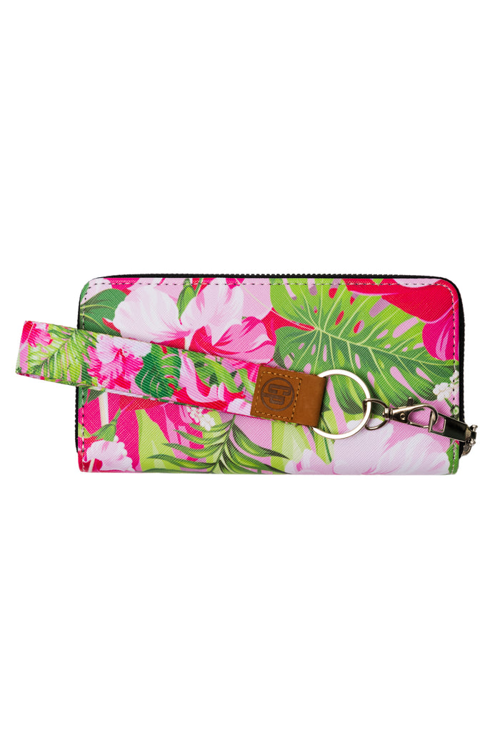 Womens Wallet w/ Key Tag - Pink Hibiscus - Collectapic - Splash Swimwear  - Collectapic, Mar24, womens wallet - Splash Swimwear 
