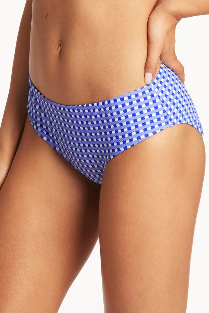 Checkmate Mid Bikini Pant - Cobalt - Sea Level - Splash Swimwear  - bikini bottoms, May23, new arrivals, sea level, women swimwear - Splash Swimwear 