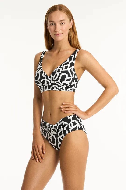 Deco Cross Front Multifit Bikini Set - Black - Sea Level Set - Splash Swimwear  - Bikini Set, June23, Womens, womens swim - Splash Swimwear 