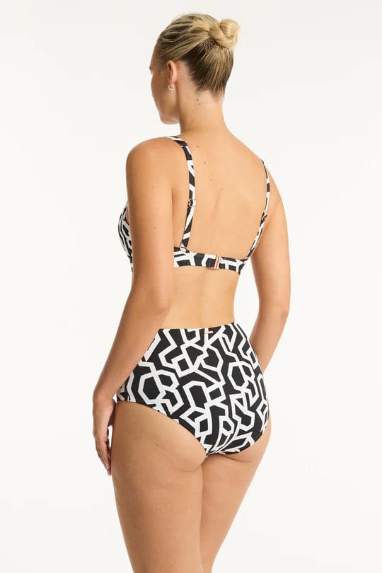 Deco Panelled High Waist Pant - Black - Sea Level - Splash Swimwear  - bikini bottoms, June23, sea level, Womens, womens swim - Splash Swimwear 