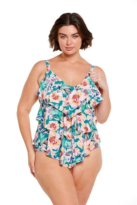 Maui 3 Tier Tankini Top - Capriosca - Splash Swimwear  - capriosca, plus size, Sept23, tankini tops, Womens, womens swim - Splash Swimwear 