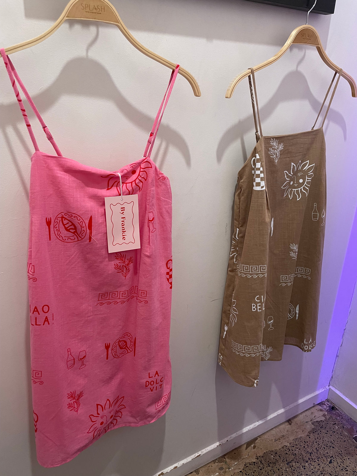 Ciao Bella Linen Mini Dress - Pink/ Red - By Frankie - Splash Swimwear  - By Frankie, Dresses, Jan24, new arrivals, new clothing, new women - Splash Swimwear 