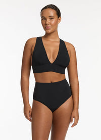 Soft Triangle Bikini Top - Black - Jets - Splash Swimwear  - Bikini Tops, Feb24, Jets, Womens, womens swim - Splash Swimwear 
