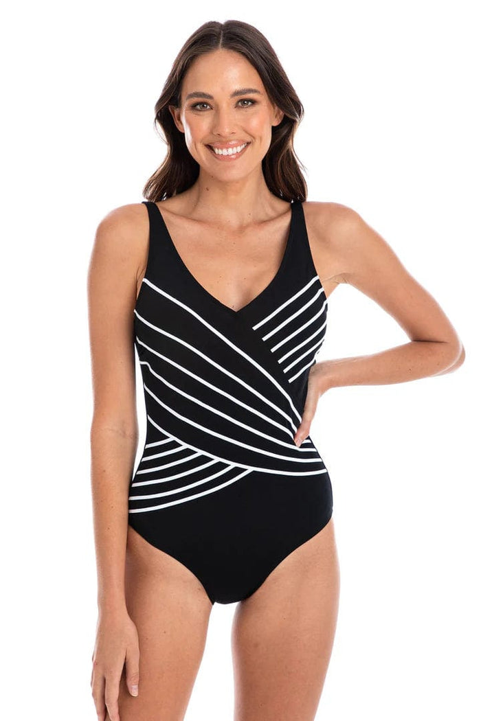 Cross Over Chlorine Resistant One Piece Swimsuit - TOGS - Splash Swimwear  - Oct23, One Pieces, togs, Womens - Splash Swimwear 