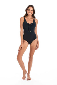 Black Eyelet One Piece Swimsuit - TOGS - Splash Swimwear  - Oct23, One Pieces, togs, Womens - Splash Swimwear 