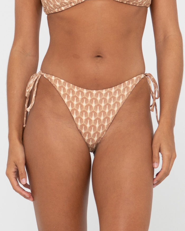 Panama Printed Midi Side Tie Bikini Bottom - Rusty - Splash Swimwear  - Bikini Bottom, bikini bottoms, Nov 23 - Splash Swimwear 