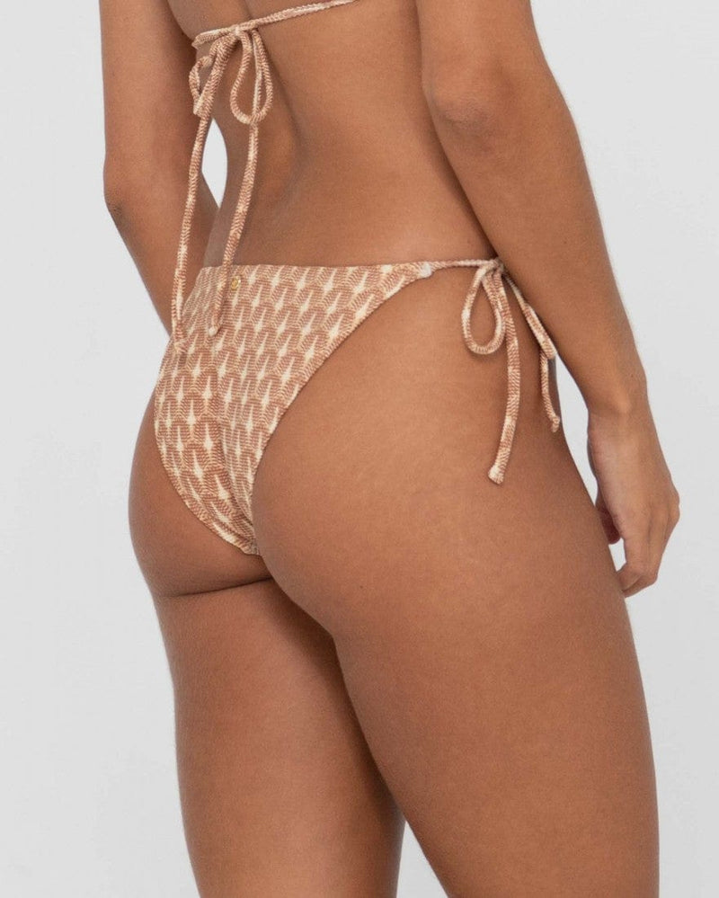 Panama Printed Midi Side Tie Bikini Bottom - Rusty - Splash Swimwear  - Bikini Bottom, bikini bottoms, Nov 23 - Splash Swimwear 