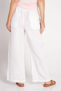 Pula Luxe Linen Pants - White - Rubyyaya - Splash Swimwear  - Dec 23, Dresses, Womens, womens clothing - Splash Swimwear 