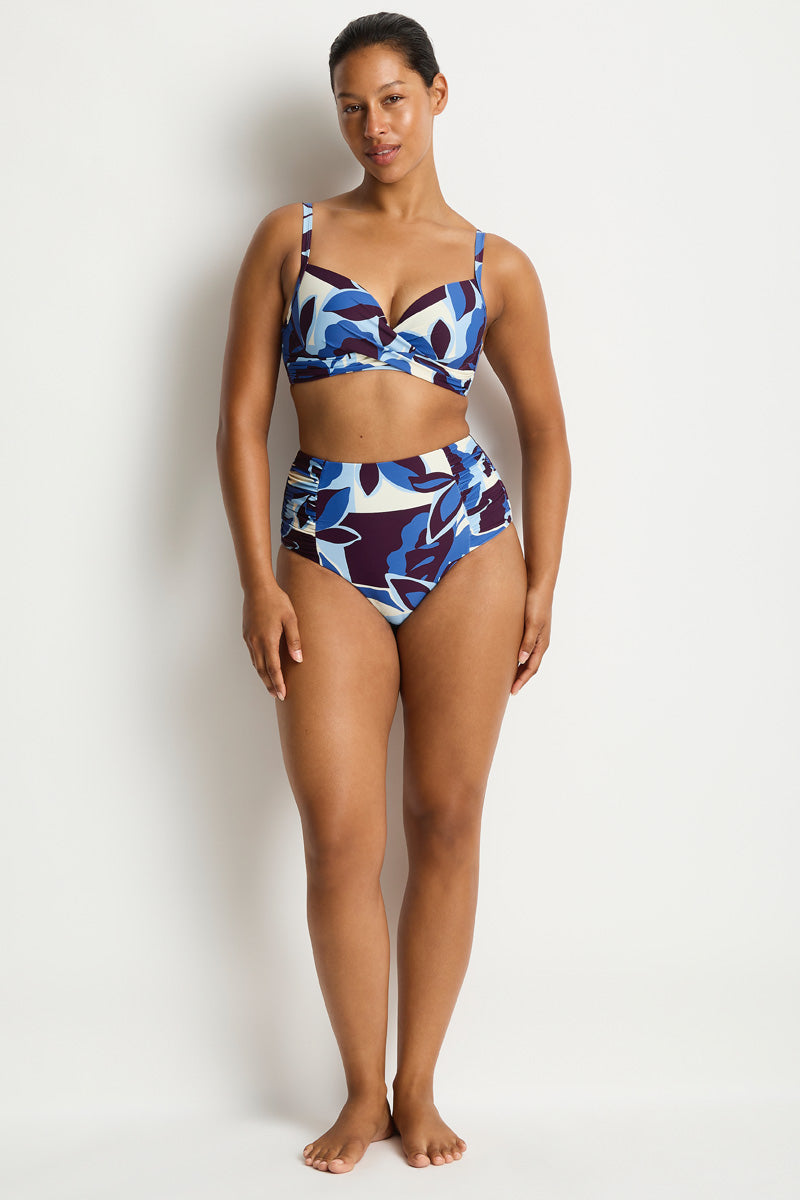Sea Level Rumba High Waist Gathered Side Pant — Denim Blue