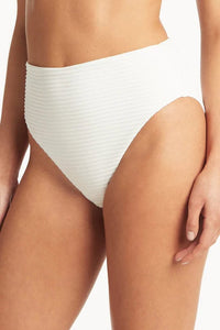 Spinnaker Retro High Waist Pant - White - Sea Level - Splash Swimwear  - bikini bottoms, sea level, Sept23, Womens, womens swim - Splash Swimwear 