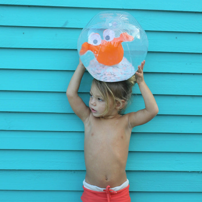 3D Inflatable Beach Ball Sonny The Sea Creature - Neon Orange - Sunnylife - Splash Swimwear  - gifting, kids swim accessories, new accessories, new arrivals, Oct23, sunny life, swim accessories - Splash Swimwear 