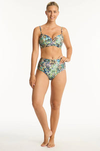 Wildflower Cross Front Moulded Cup Bra - Sea Level - Splash Swimwear  - Bikini Tops, Nov 23, sea level, Womens - Splash Swimwear 